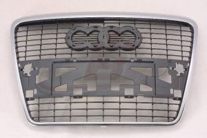 Grille Audi A6 2005-2008 Silver Black Without Sensor , AU1200111
