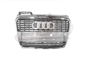 Grille Audi S4 2005-2008 (Chrome/Primed-Black) Without S-Line Pkg , AU1200112