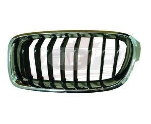 Grille Driver Side Bmw 3 Series Sedan 2012-2018 Chrome/Black Sport , BM1200236