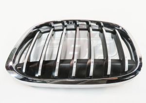 Grille Driver Side Bmw X1 2016-2019 Matte Black With Chrome Frame Without M-Pkg , BM1200290