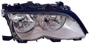 Head Lamp Passenger Side Bmw 3 Series Convertible 2002-2005 Chrome Halogen High Quality , BM2503165