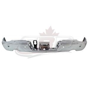 Bumper Face Bar Rear Dodge Ram 1500 2009-2010 With Sensor With Dual Exhaust Chrome Finish , CH1102365