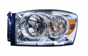 Head Lamp Driver Side Dodge Ram Mega Cab 2007-2009 Without Lower Amber Capa, Ch2502180C