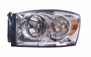 Head Lamp Driver Side Dodge Ram Mega Cab 2007-2009 Without Lower Amber High Quality , CH2502180