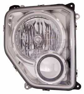 Head Lamp Passenger Side Jeep Liberty 2008-2012 Chrome Bezel Without Fog Lamp Round Bulb Shield Capa, Ch2503234C