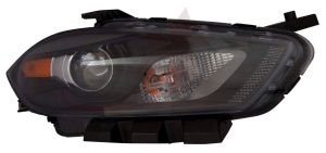 Head Lamp Passenger Side Dodge Dart 2013-2015 Halogen Black Bezel Capa, Ch2503240C