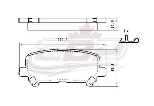 Brake Pads Set Rear Ceramic Acura Mdx 2007-2009, D1281