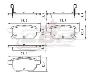 Brake Pads Set Rear Ceramic Toyota Corolla Sedan 2009-2019 , D1354