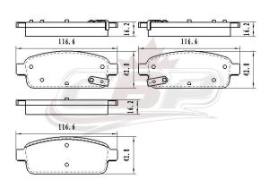 Brake Pads Set Rear Ceramic Chevrolet Sonic Hatchback 2013-2016 , D1468