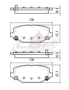 Brake Pads Set Rear Ceramic Ram Cargo Van 2012-2015 , D1596