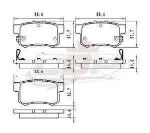 Brake Pads Set Rear Ceramic Honda Accord Coupe 1991-2007 , D537