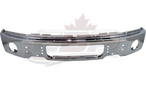 2009-2014 Ford F150 Bumper Face Bar Front Chrome With Fog Lamp Hole , FO1002411U