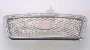 Grille Ford F150 2004-2008 Chrome Frame With Champagne Honeycomb Lariat Model , FO1200427