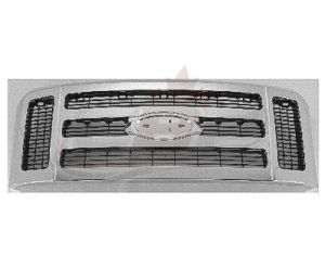 Grille Ford F250 2008-2010 Matte-Dk Gray With Chrome Front Xlt/Lariat Model , FO1200500