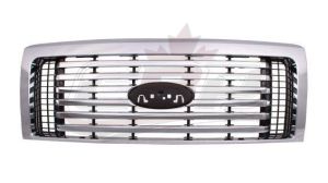 Grille Ford F150 2010-2012 Chrome Frame 6 Chrome Bars Billet Style , FO1200531