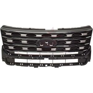Grille Ford Explorer 2016-2017 Foundry Gray With Chrome Base/Ltd/Xlt Model , FO1200578
