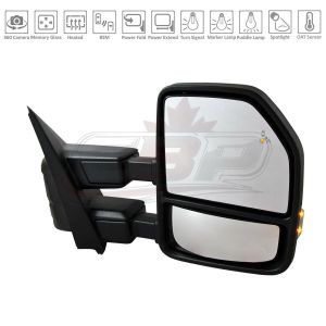 Mirror Passenger Side Ford F150 Police Responder 2018-2020 Power Dual Heated With Memory/Signal/Side Marker/Blind Spot/Camera , FO1321642