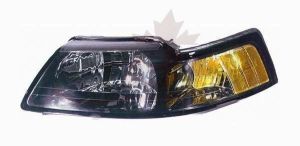 Head Lamp Driver Side Ford Mustang 2001-2004 Black Bezel High Quality , FO2502177