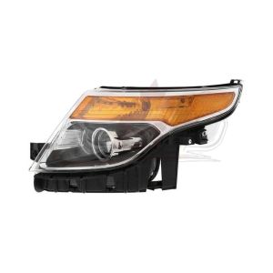 Head Lamp Driver Side Ford Explorer 2013-2015 Halogen Without Strobe Lamp Police Model , FO2502328