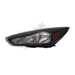 Head Lamp Driver Side Ford Focus 2015-2018 Halogen With Black Bezel/Led Drl High Quality , FO2502338
