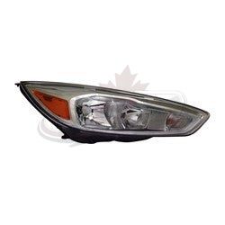 Head Lamp Passenger Side Ford Focus 2015-2018 Halogen With Alum Bezel/Led Drl Capa, Fo2503340C