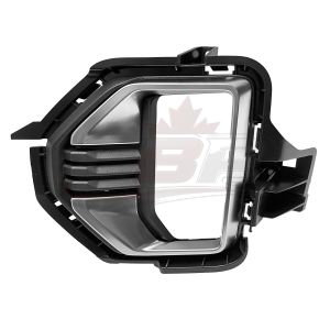 Fog Lamp Bezel Front Driver Side Gmc Canyon 2021-2022 Black With Dark Chrome Molding, Gm1038277