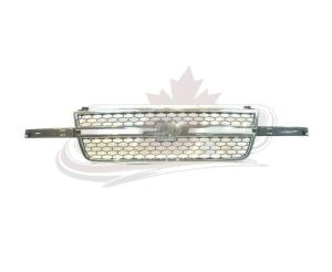 Grille Chevrolet Silverado 3500 2005-2006 Chrome Frame With Gray Honrycomb O5 Ss/Center Bar Needs Wing Inserts , GM1200546