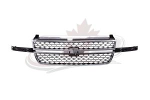Grille Chevrolet Silverado 3500 2005-2006 Chrome Frame With Black Honeycomb With Dale Earnahart Center Bar Require Wing Inserts , GM1200589
