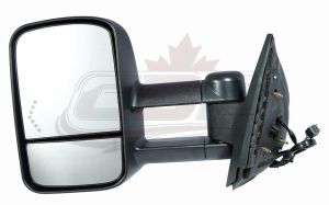 Mirror Driver Side Chevrolet Silverado 2500 2007-2010 Power Heated Textured Trailer Tow Type Telescopic With Signal Manual Folding , GM1320354