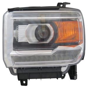 Head Lamp Driver Side Gmc Sierra 1500 2014-2015 Halogen With Led Chrome Capa, Gm2502390C