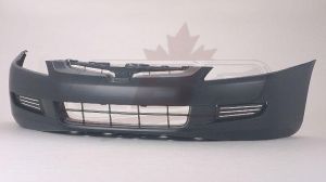 Bumper Front Honda Accord Coupe 2003-2005 Primed 4Cyl All V6 At Without Fog Hole , HO1000211