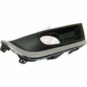 Fog Lamp Bezel Front Passenger Side Honda Crv 2017-2019 Black With Chrome Trim, Ho1039135U