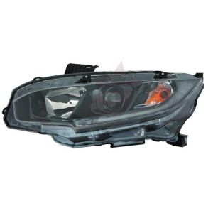 Head Lamp Driver Side Honda Civic Hatchback 2019-2021 Halogen With Black Bezel , HO2502192