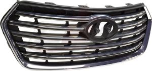 Grille Hyundai Santa Fe 2017-2018 Black With Satin Chrome Bars/Front Use Without Camera , HY1200199