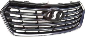 Grille Hyundai Santa Fe Xl 2019 Black With Silver Surearound With 5Chrome Bars With Camera Exclude Sport Model , HY1200205
