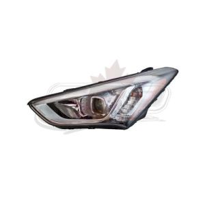 Head Lamp Driver Side Hyundai Santa Fe Sport 2013-2016 Hid Sports Black Bezel Capa, Hy2502179C