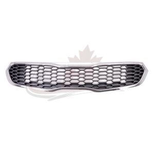 Grille Painted Kia Forte 2014-2016 Dark Silver With Chrome Moulding For Ex , KI1200156