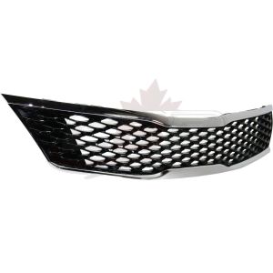 Grille Kia Optima 2016-2018 Glossy Black Mesh With Upper/Lower Chrome Moulding Without Adaptive Cruise , KI1200189