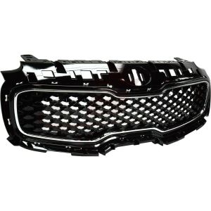 Grille Kia Sportage 2017-2019 Glossy Black With Chrome Front Without Pre-Collision , KI1200190