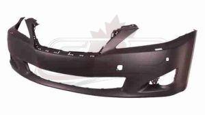 Bumper Front Lexus Is350 Sedan 2009-2010 Primed With Washer Hole With Sensor Hole , LX1000205