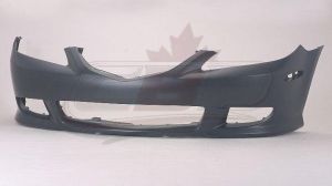 Bumper Front Mazda 6 2003-2005 Primed Sport Model With Spoiler Hole , MA1000186