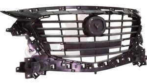 Grille Mazda 3 Sport 2017-2018 Matte-Black Mexico Built With Emblem Base For Use With Additional Moulding Sedan/ Hatchback , MA1200216