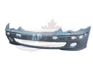 Bumper Front Mercedes C230 2005-2007 Primed-Gray With Head Lamp Washer Hole With Classic Elegance Pkg Without Amg , MB1000209