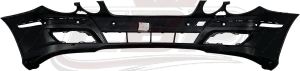 Bumper Front Mercedes E550 2007-2009 Primed With Sensor With Headlamp Washer Hole Without Sport Pkg Capa , MB1000269C
