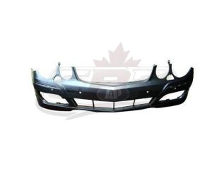 Bumper Front Mercedes E550 2007-2009 Primed With Sensor With Headlamp Washer Hole Without Sport Pkg , MB1000269