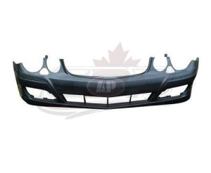 Bumper Front Mercedes E350 2007-2009 Primed Without Sensor With Headlamp Washer Hole Without Sport Pkg , MB1000270
