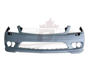Bumper Front Mercedes C300 2008-2011 Primed With Washer/Amg Without Chrome/Led Slots/Park Holes , MB1000295