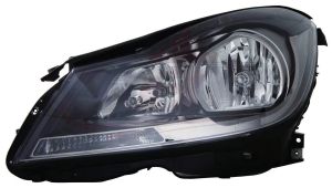 Head Lamp Driver Side Mercedes C350 2012-2015 Halogen Black Housing Coupe Without Cornering Lamp High Quality , MB2502186