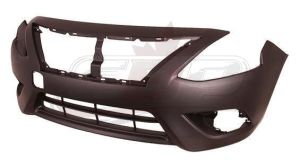 Bumper Front Nissan Versa Sedan 2015-2019 Primed Without Chrome Moulding Ptm , NI1000299