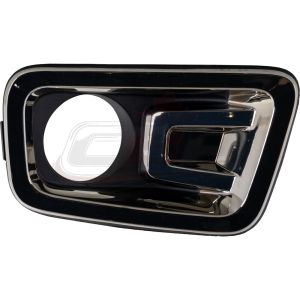 Fog Lamp Bezel Front Passenger Side Nissan Titan Xd 2016-2019 Smoke Chrome Textured Black, Ni1039170